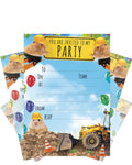 Hamsters and diggers - Pack of 20 party invitations