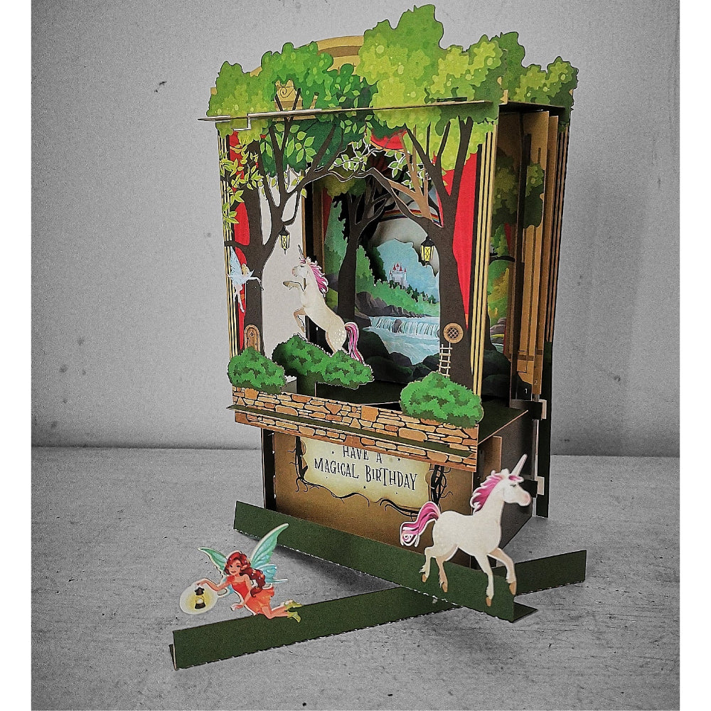 Unicorn theatre - 3d Birthday card