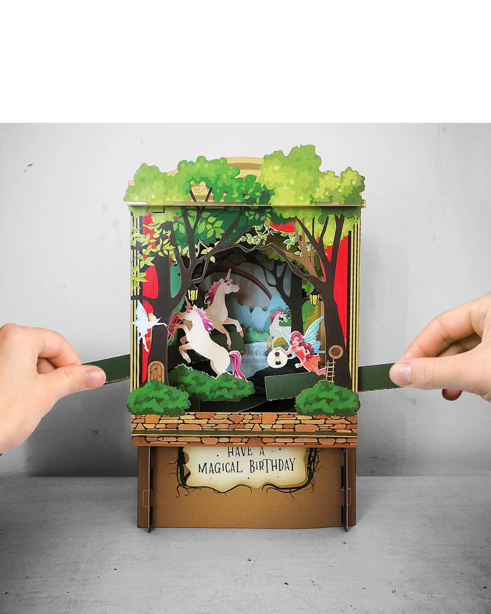Unicorn theatre - 3d Birthday card