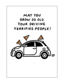 Your driving terrifies people - birthday card