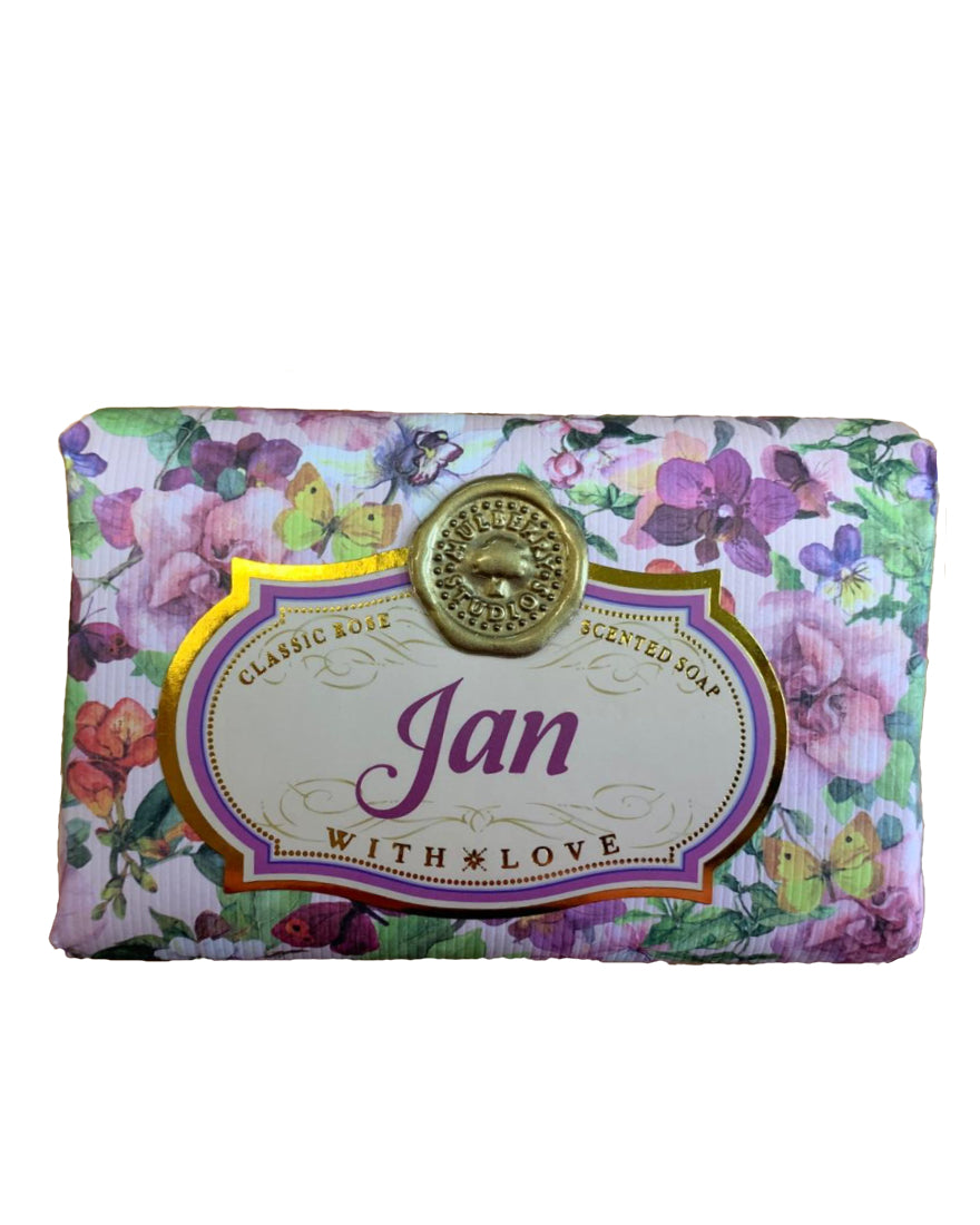 Jackie - June Personalised rose-scented gift soap