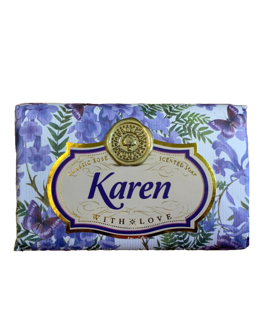 Karen - Kirsty Personalised rose-scented gift soap