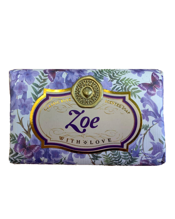 Zoe Personalised rose-scented gift soap