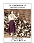 She was a bit ashamed at the state of her recycling bin - Birthday card