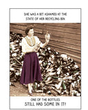 She was a bit ashamed at the state of her recycling bin - Birthday card