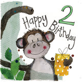 Cheeky Monkey - Alex Clark 2nd Birthday card