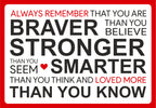 You are braver, stronger and smarter - Decorative metal sign