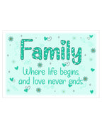 Family, where life begins - Retro metal sign