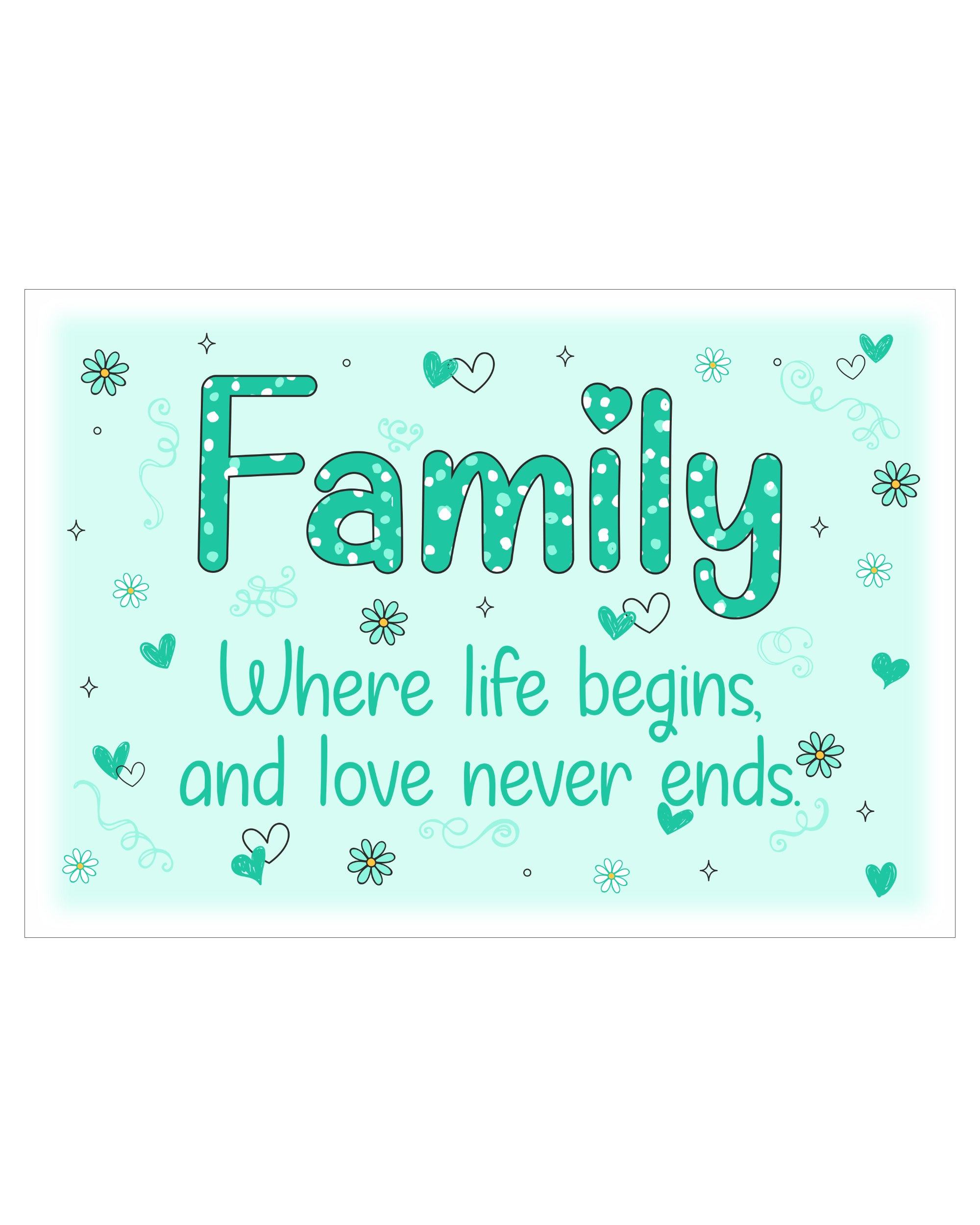 Family, where life begins - Retro metal sign