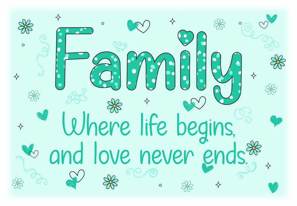 Family, where life begins - Retro metal sign