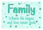 Family, where life begins - Retro metal sign