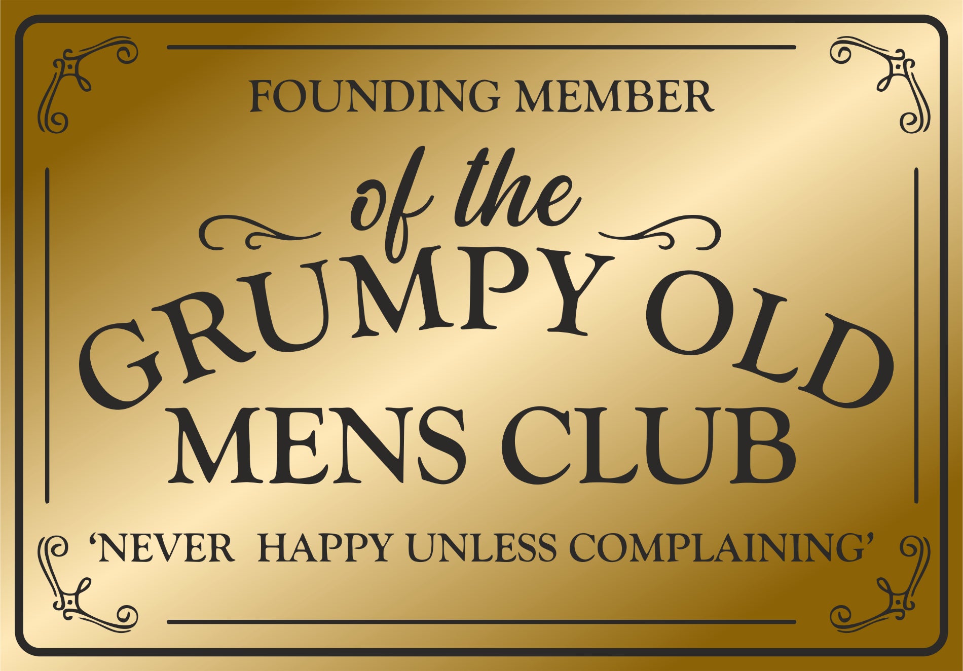 Grumpy Old Men's Club... Retro metal sign