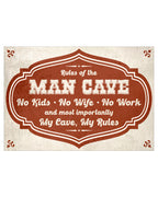 Rules of the MAN CAVE - Retro metal sign