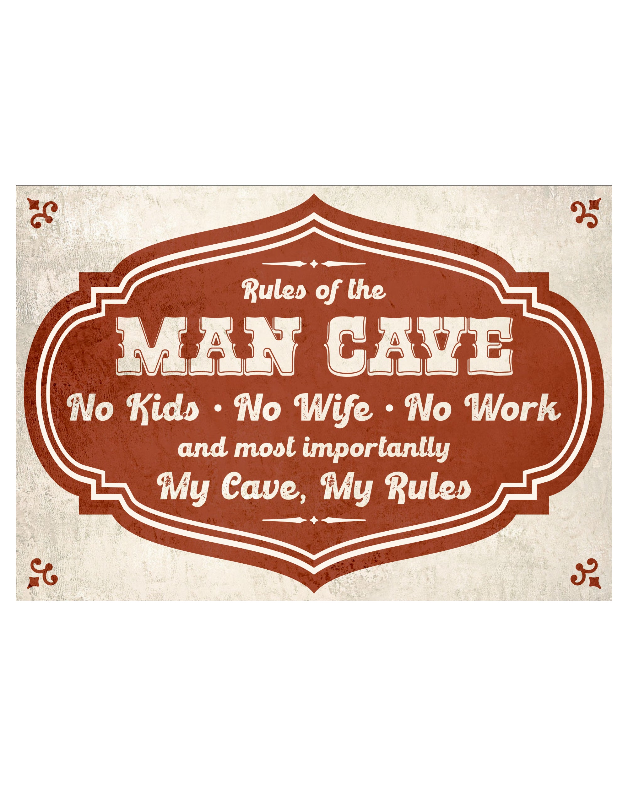 Rules of the MAN CAVE - Retro metal sign