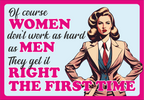 Women and hard work - Retro metal sign