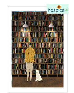 The library - Hospice UK blank card