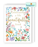 A life beautifully lived - Hospice UK sympathy card