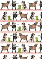 Country dogs - Alex Clark gift wrap with tags