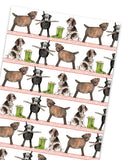 Country dogs - Alex Clark gift wrap with tags