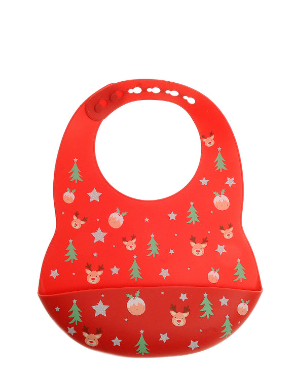 Christmas silicone catch-it bib - Ziggle Baby