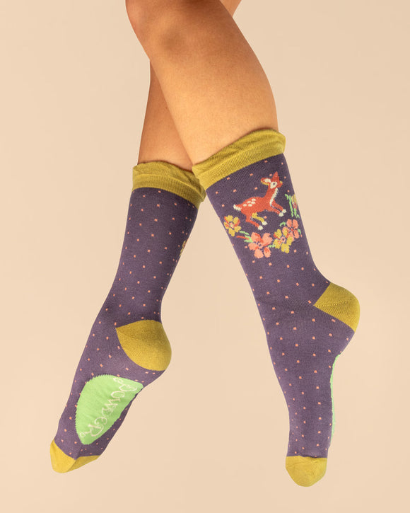 Powder ladies socks - Vintage fawn in lilac