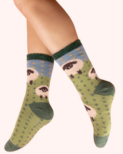 Sheep ladies cosy socks  - Powder UK