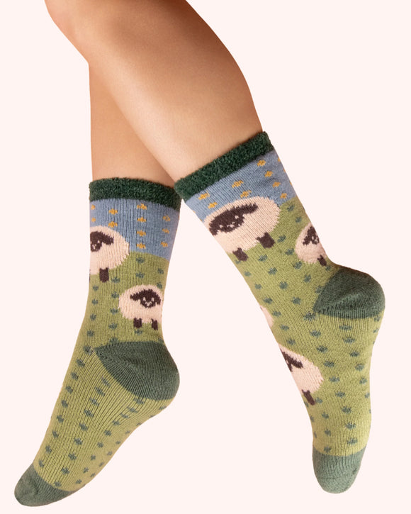 Sheep ladies cosy socks  - Powder UK