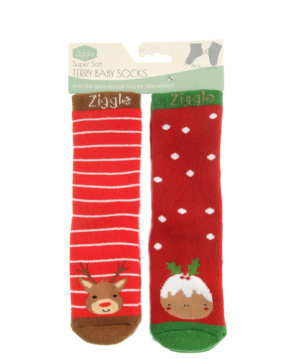 Reindeer and Pudding sock set - Ziggle Baby