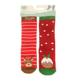 Reindeer and Pudding sock set - Ziggle Baby