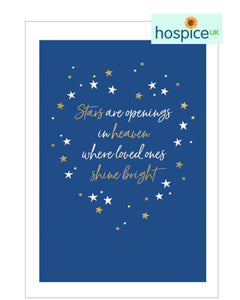 Stars are openings in heaven - Hospice UK sympathy card