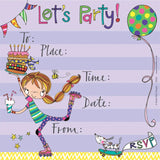 Girls Party Invitations – Pack of 8 Rachel Ellen Invites with Envelopes