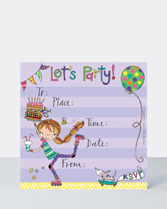 Girls Party Invitations – Pack of 8 Rachel Ellen Invites with Envelopes