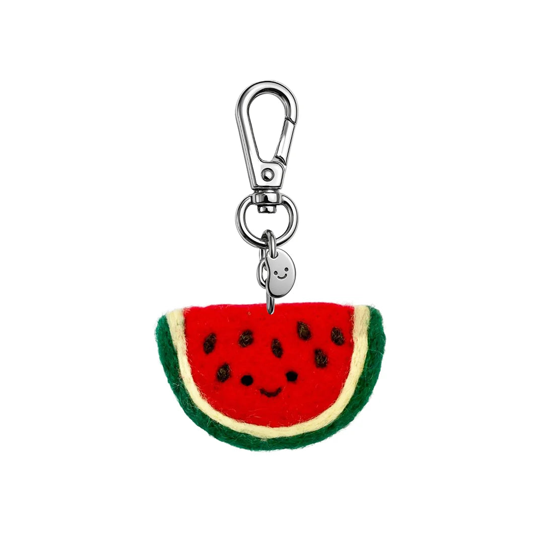 Silly Beans, soft and sweet 100% wool, Wendy the watermelon keychain 