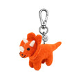 Silly Beans, soft and sweet 100% wool, Tim the triceratops keychain
