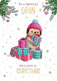 Special Gran Christmas card - cute Hartley the Hedgehog Christmas card