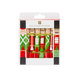 Sure to be loved by kids and adults, these mini Christmas crackers have a red and green Nutcracker soldier design - perfect for Christmas catch ups, office parties or Christmas table settings. Each cracker contains an entertaining scroll with a joke and conversation starter to get the table talking.