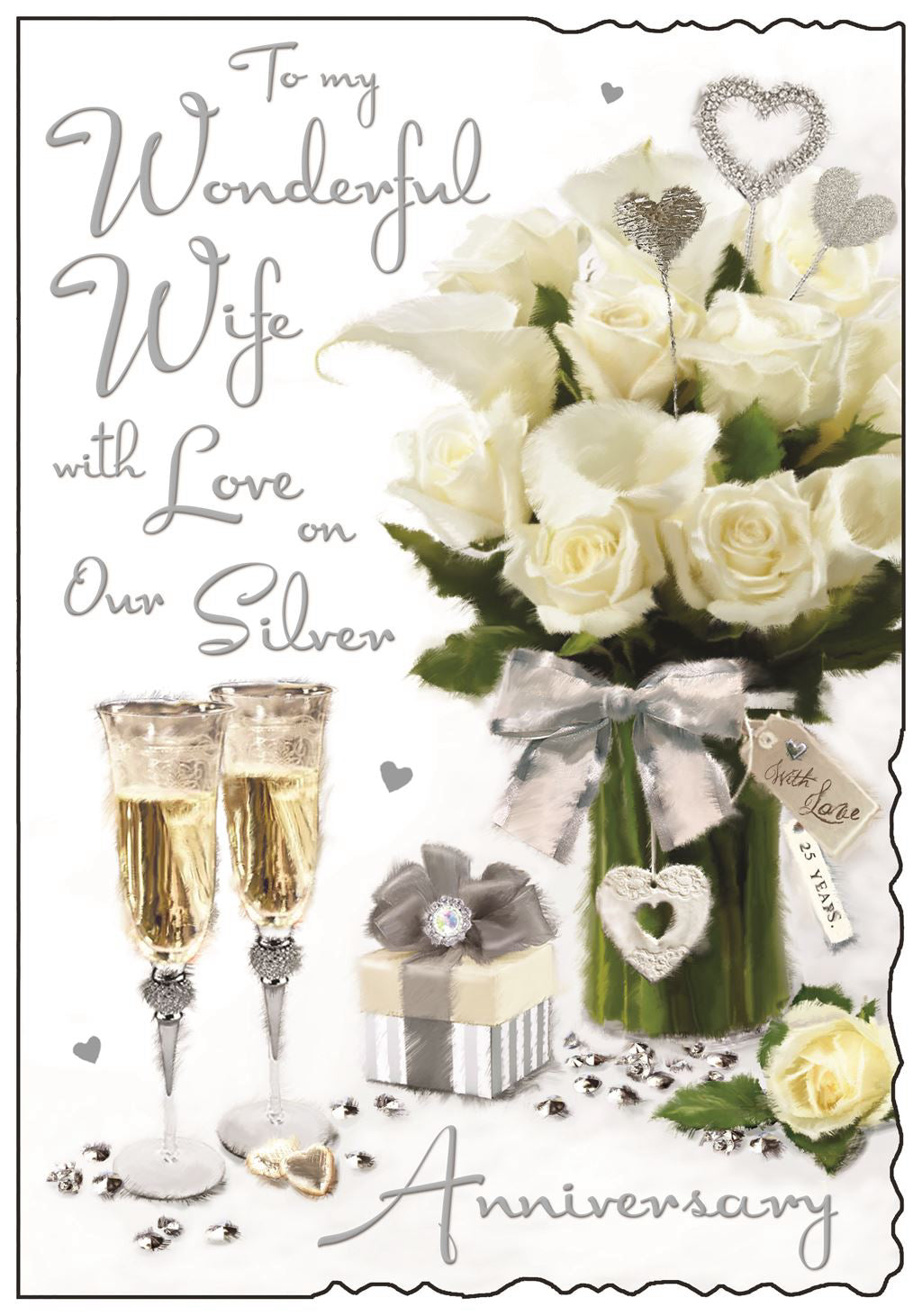 Wife Silver Anniversary card - Jonny Javelin