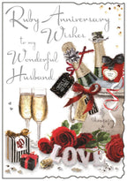 Husband on our Ruby Anniversary card - Jonny Javelin