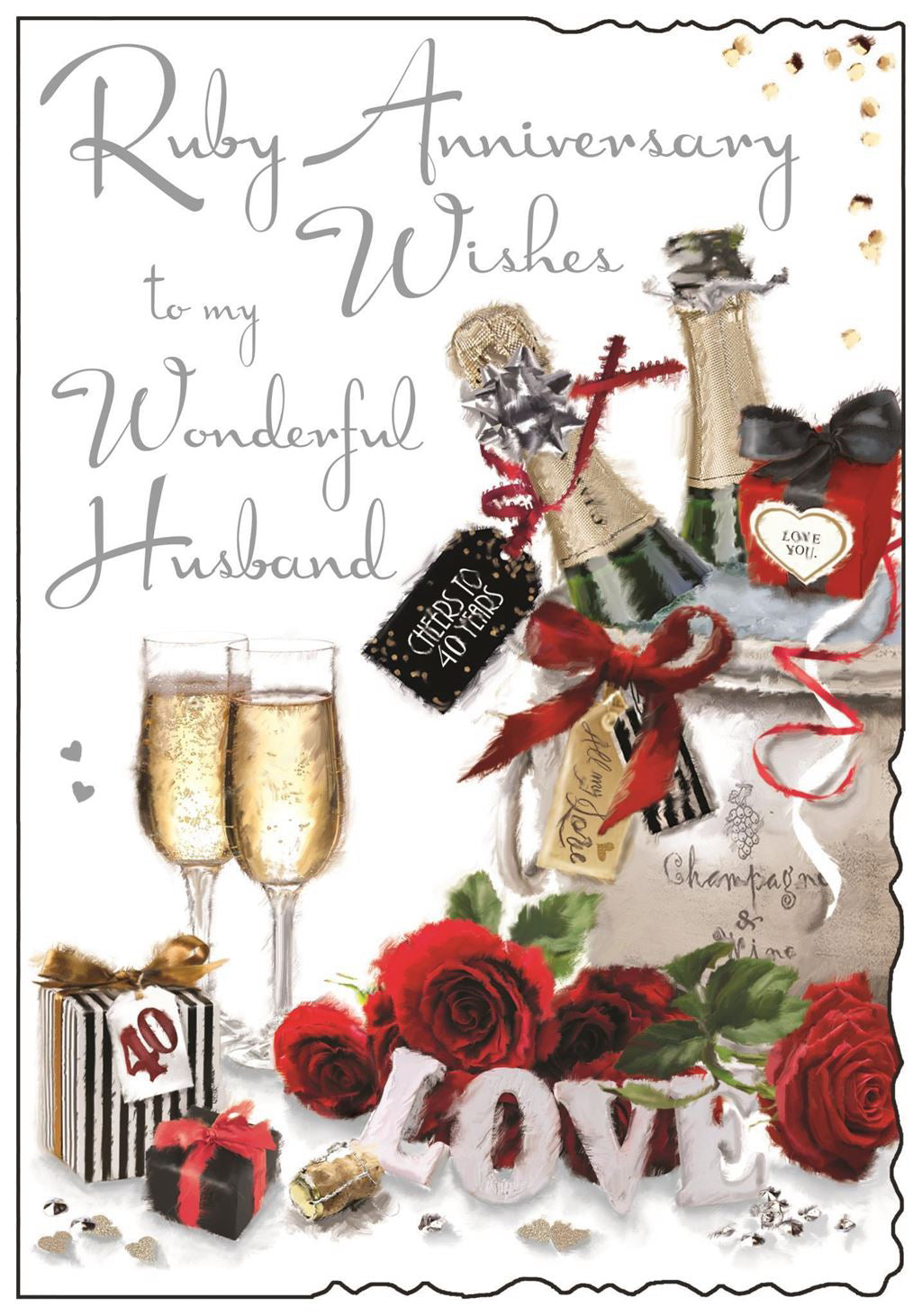 Husband on our Ruby Anniversary card - Jonny Javelin