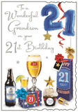 Grandson on your 21st birthday - Jonny Javelin cards