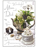 Mum and Dad Diamond Wedding Anniversary card - Jonny Javelin