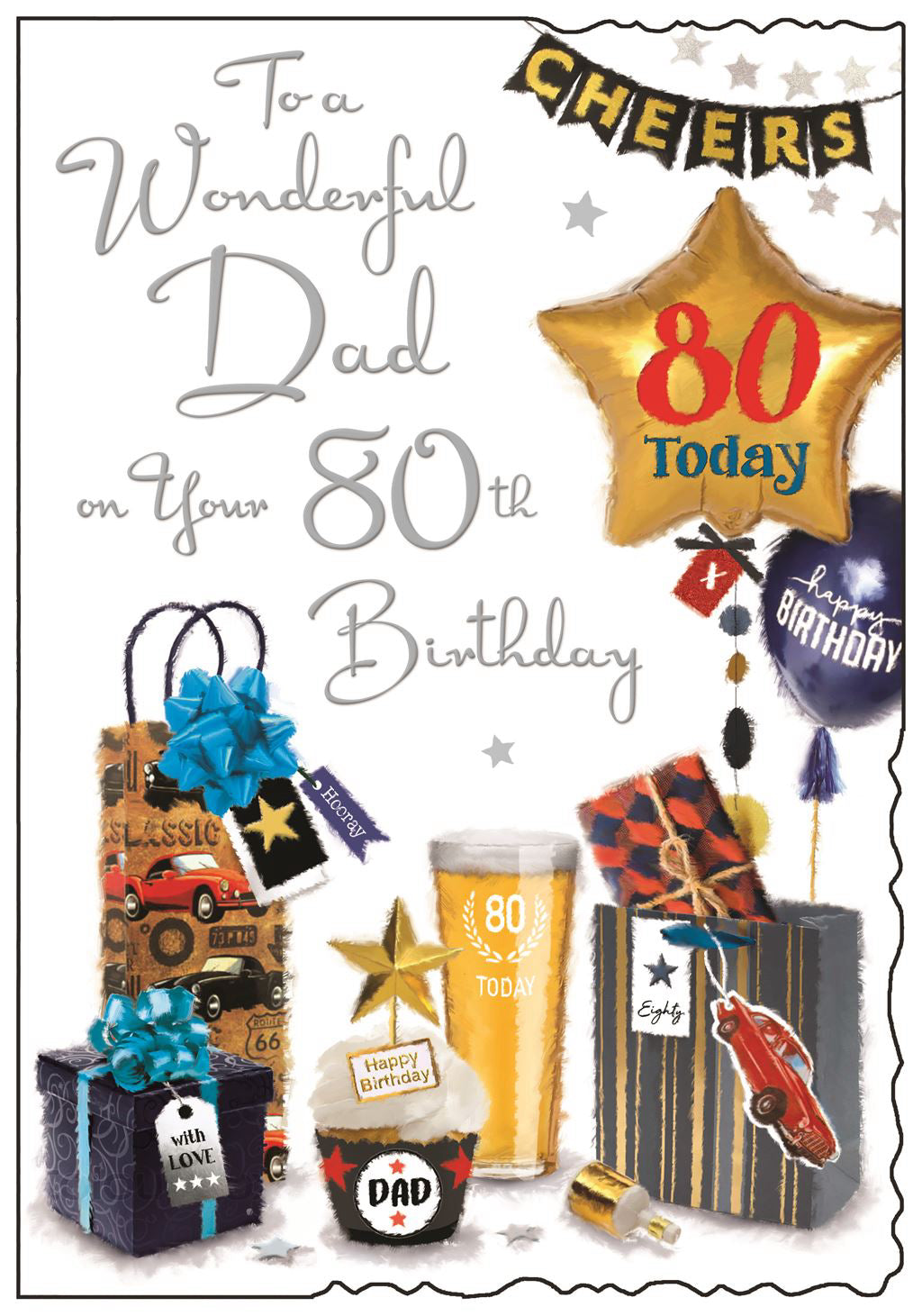 Dad 80th Birthday card - Jonny Javelin