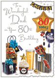 Dad 80th Birthday card - Jonny Javelin
