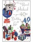 Husband on your 40th Birthday - Jonny Javelin cards