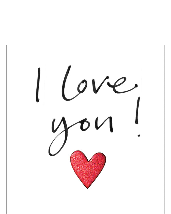 This simple valentine's card is decorated with black handwriting style text that reads 