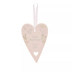 Just Married - hanging ceramic heart