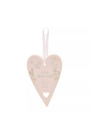 Just Married - hanging ceramic heart