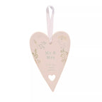 Mr & Mrs - hanging ceramic heart