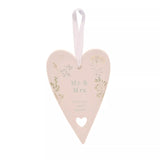 Mr & Mrs - hanging ceramic heart
