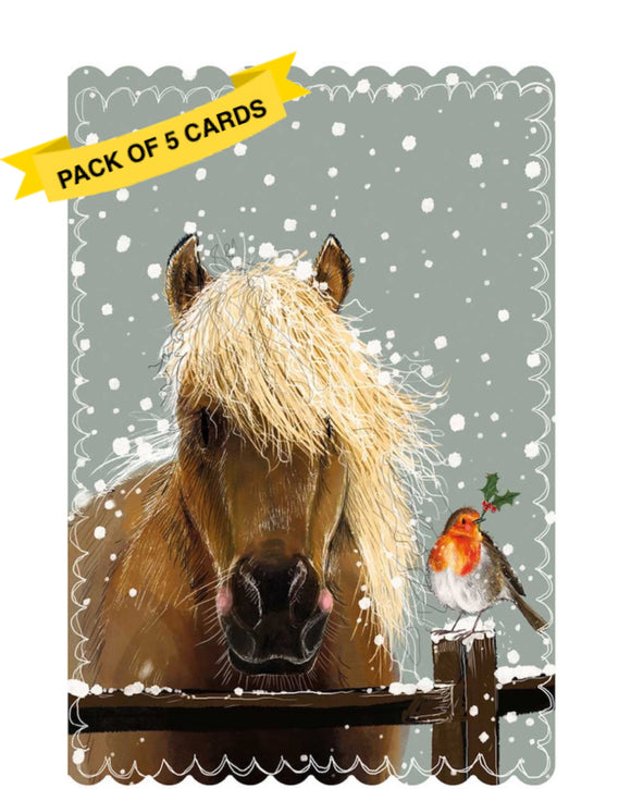 Horse & Robin - Pack of 5 Alex Clark Christmas cards